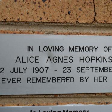 HOPKINSON Alice Agnes 1907-1994