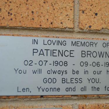 BROWN Patience 1908-1999