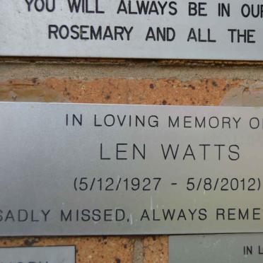 WATTS Len 1927-2012