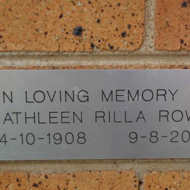 ROWAN Kathleen Rilla 1908-2002