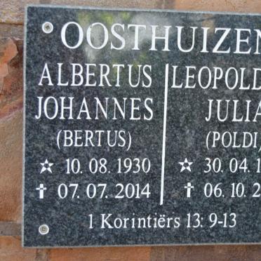OOSTHUIZEN Albertus Johannes 1930-2014 &amp; Leopoldina Julia 1936-2012