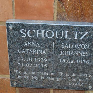 SCHOULTZ Salomon Johannes 1936- &amp; Anna Catarina 1939-2015