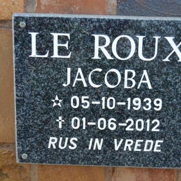 ROUX Jacoba, le 1939-2012
