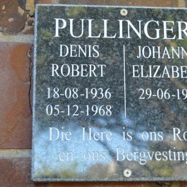 PULLINGER Denis Robert 1936-1968 &amp; Johanna Elizabeth 1936-
