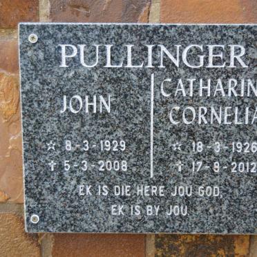 PULLINGER John 1929-2008 &amp; Catharina Cornelia 1926-2012