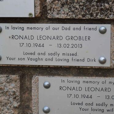GROBLER Ronald Leonard 1944-2013