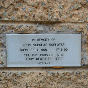 ROELOFSE John Nicholas 1968-1999