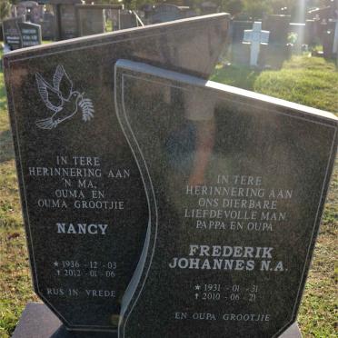 BOTHA Frederik Johannes N.A. 1931-2010 &amp; Nancy 1936-2012