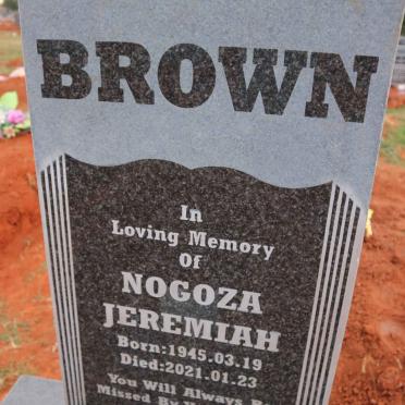 BROWN Nogoza Jeremiah 1945-2021