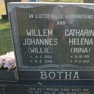 BOTHA Willem Johannes 1926-2001 &amp; Catharina Helena 1928-2016