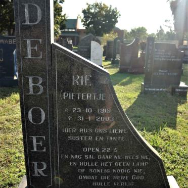 BOER Rie, de 1919-2003