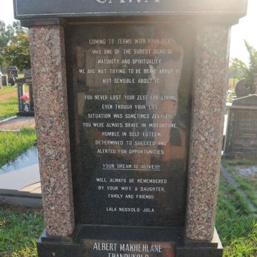CAWA Albert Makhehlane Thanduxolo 1962-2005