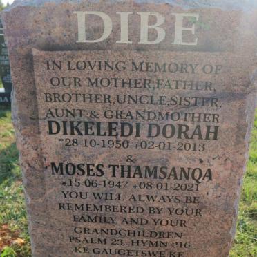 DIBE Moses Thamsanqa 1947-2021 &amp; Dikeledi Dorah 1950-2013