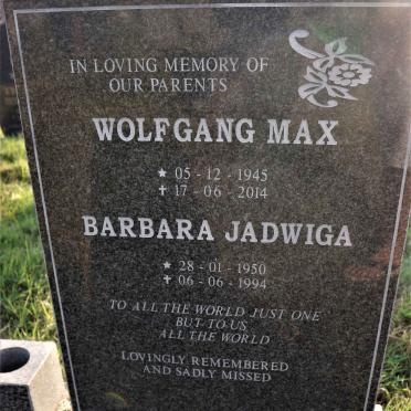 DENEKE Wolfgang Max 1945-2014 &amp; Barbara Jadwiga 1950-1994