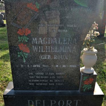 DELPORT Magdalena Wilhelmina nee ROUX 1935-1999