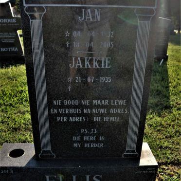 ELLIS Jan 1932-2005 &amp; Jakkie 1935-
