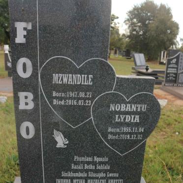 FOBO Mzwandile 1947-2016 &amp; Nobantu Lydia 1955-2019