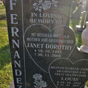 FERNANDEZ Louis 1938-2017 &amp; Janet Dorothy 1943-2008
