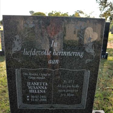 GERINGE Jeanetta Susanna Helena nee KRUGER 1931-2008