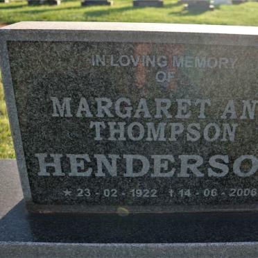 HENDERSON Margaret Ann Thompson 1922-2006