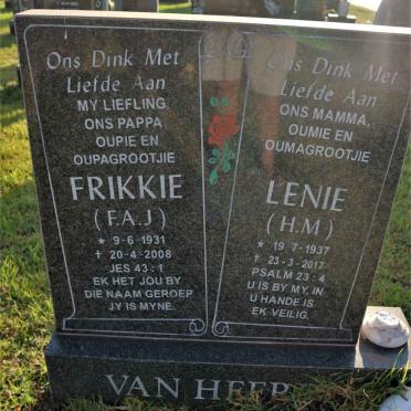 HEERDEN F.A.J., van 1931-2008 &amp; H.M. 1937-2017