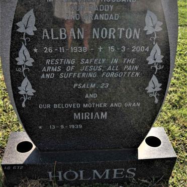 HOLMES Alban Norton 1938-2004 &amp; Miriam 1939-
