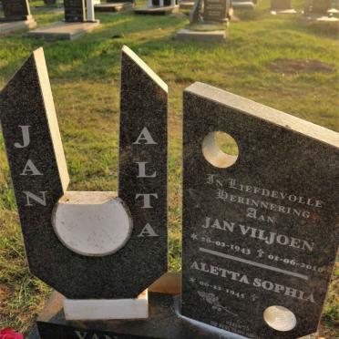 JAARSVELD Jan Viljoen, van 1943-2010 &amp; Aletta Sophia 1945-