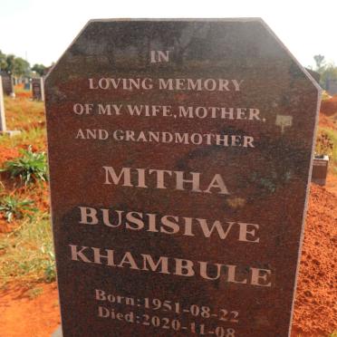 KAMBULE Mitha Busisiwe 1951-2020