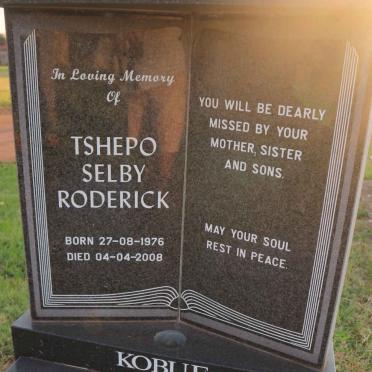 KOBUE Tshepo Selby Roderick 1976-2008