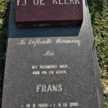 KLERK F.J., de 1940-2001