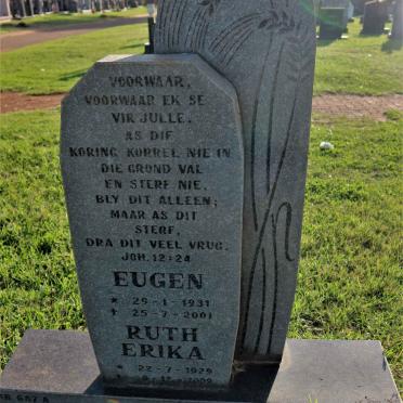 KUBLER Eugen 1931-2001 &amp; Ruth Erika 1929-2009