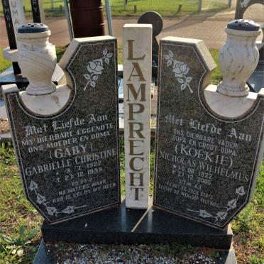 LAMPRECHT Nicholas Wilhelmus 1922-2005 &amp; Gabrielle Christine 1922-1999
