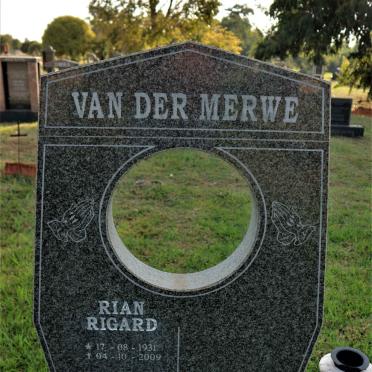 MERWE Rian Rigard, van der 1931-2009