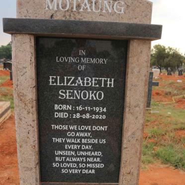 MOTAUNG Elizabeth Senoko 1934-2020