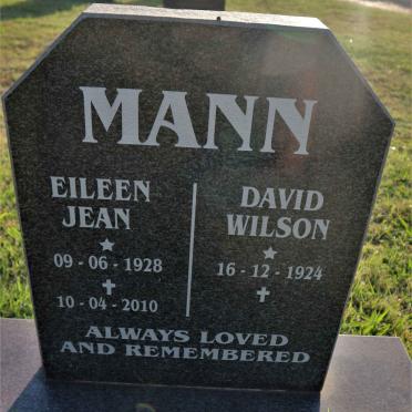 MANN David Wilson 1924- &amp; Eileen Jean 1928-2010
