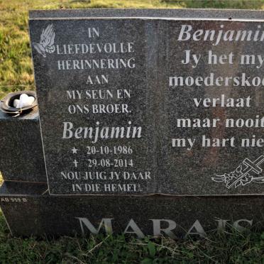 MARAIS Benjamin 1986-2014