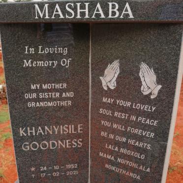 MASHABA Khanyisile Goodness 1952-2021
