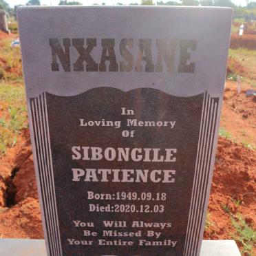 NXASANE Sibongile Patience 1949-2020