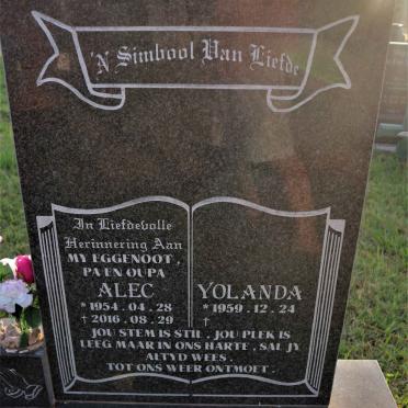 NIEKERK Alec, van 1954-2016 &amp; Yolanda 1959-