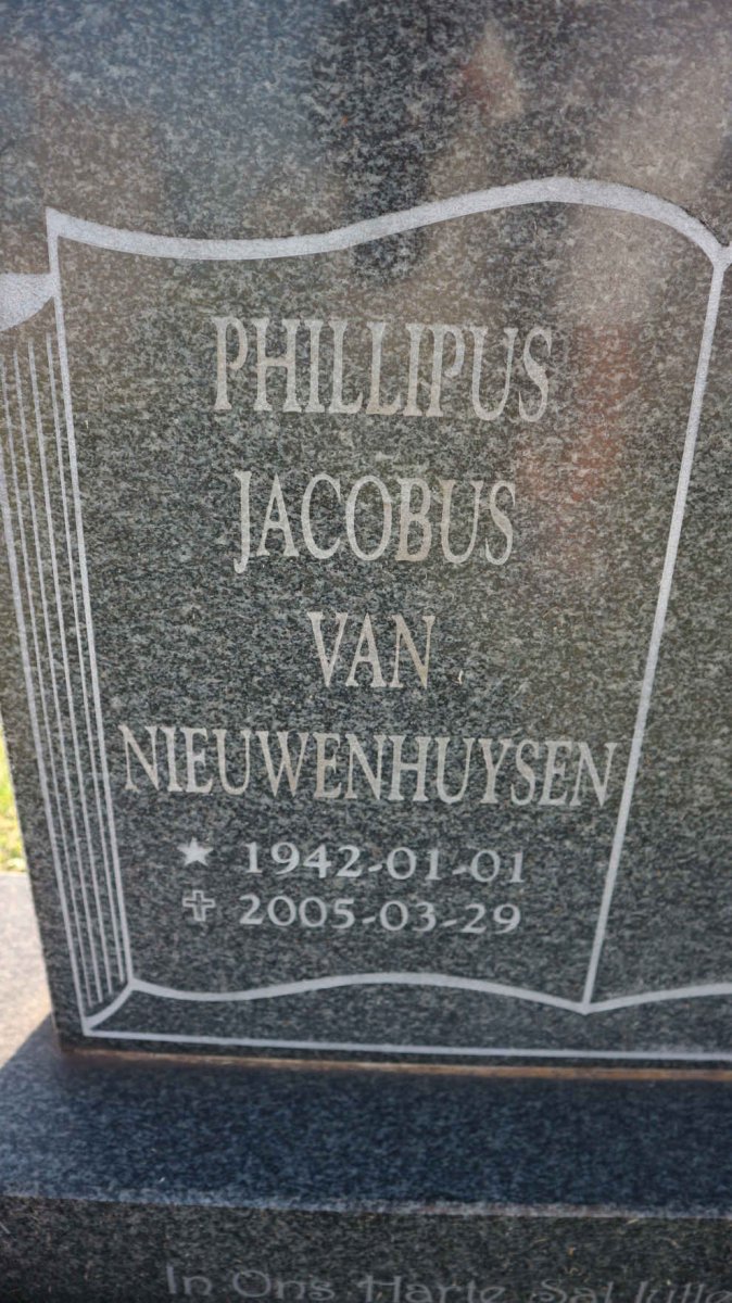 NIEUWENHUYSEN Phillipus Jacobus, van 1942-2005