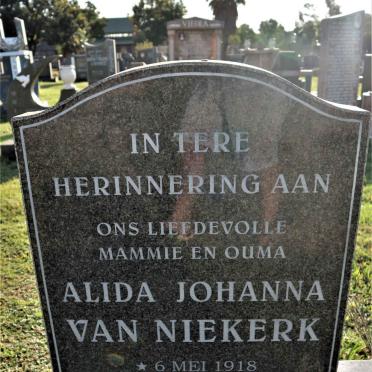NIEKERK Alida Johanna, van 1918-2005