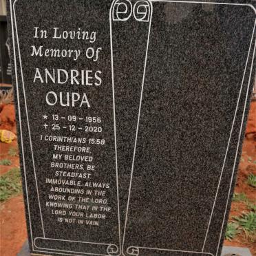 NIEWENHUYS Andries Oupa 1956-2020