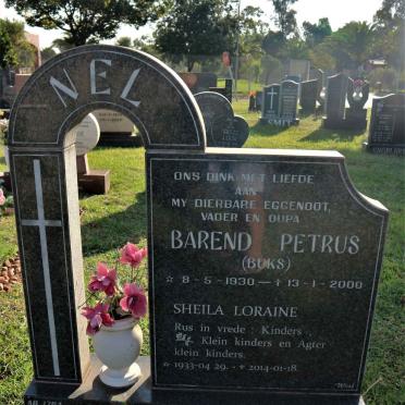 NEL Barend Petrus 1930-2000 &amp; Sheila Loraine 1933-2014