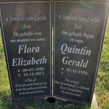 PALMER Quintin Gerald 1956- &amp; Flora Elizabeth 1956-2013