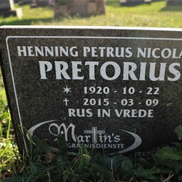 PRETORIUS Henning Petrus Nicolaas 1920-2015