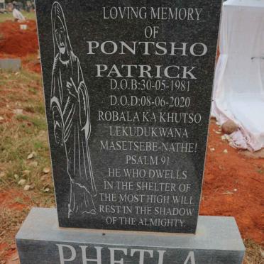PHETLA Pontsho Patrick 1981-2020