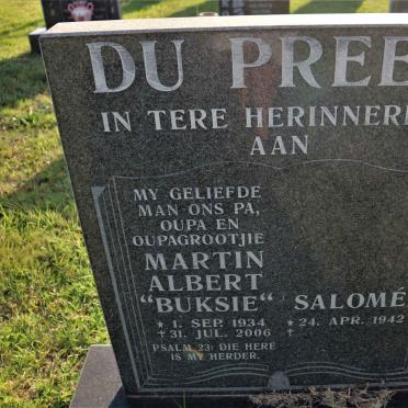 PREEZ Martin Albert, du 1934-2006 &amp; Salome 1942-