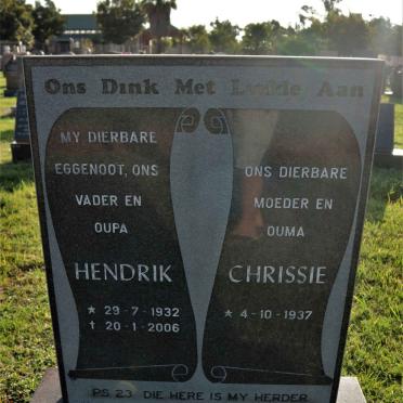 PIETERSE Hendrik 1932-2006 &amp; Chrissie 1937-