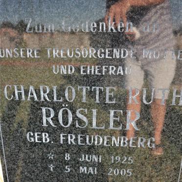 ROSLER Charlotte Ruth nee FREUDENBERG 1925-2005