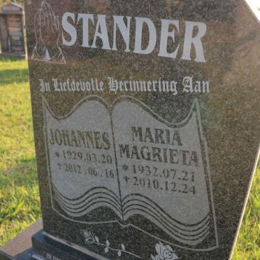 STANDER Johannes 1929-2012 &amp; Maria Magrieta 1932-2010